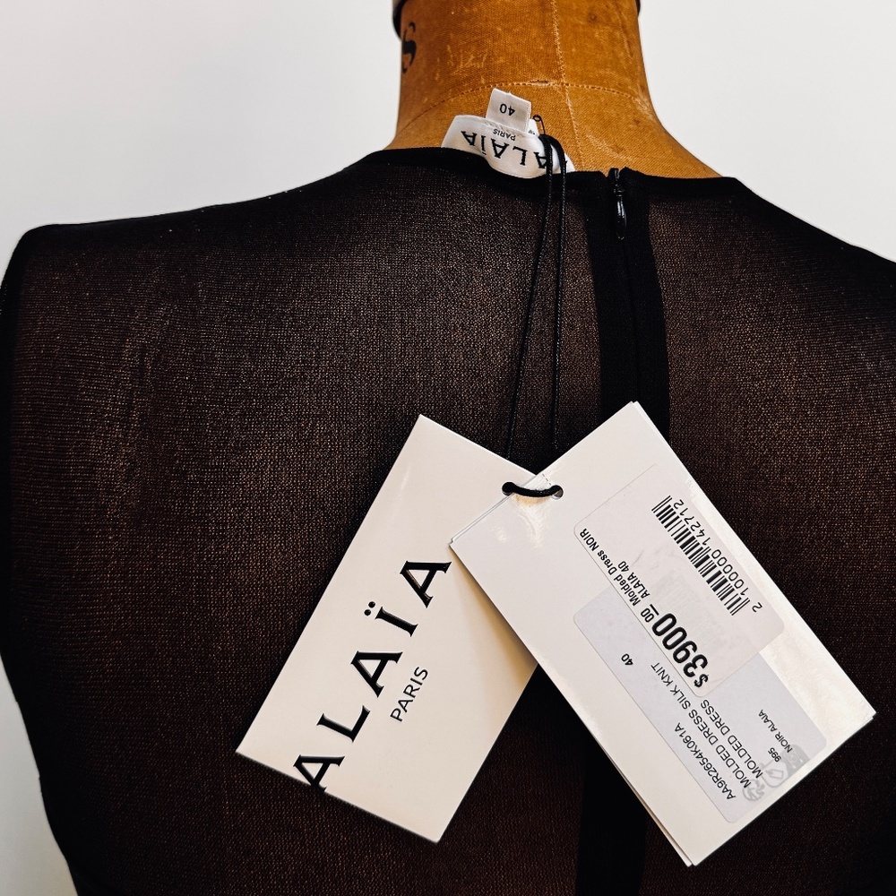 ALAIA Black Paneled Mesh Maxi Dress NWT - Picture 14 of 16